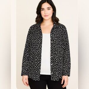 Reference Point Black Polka Dot Blouse